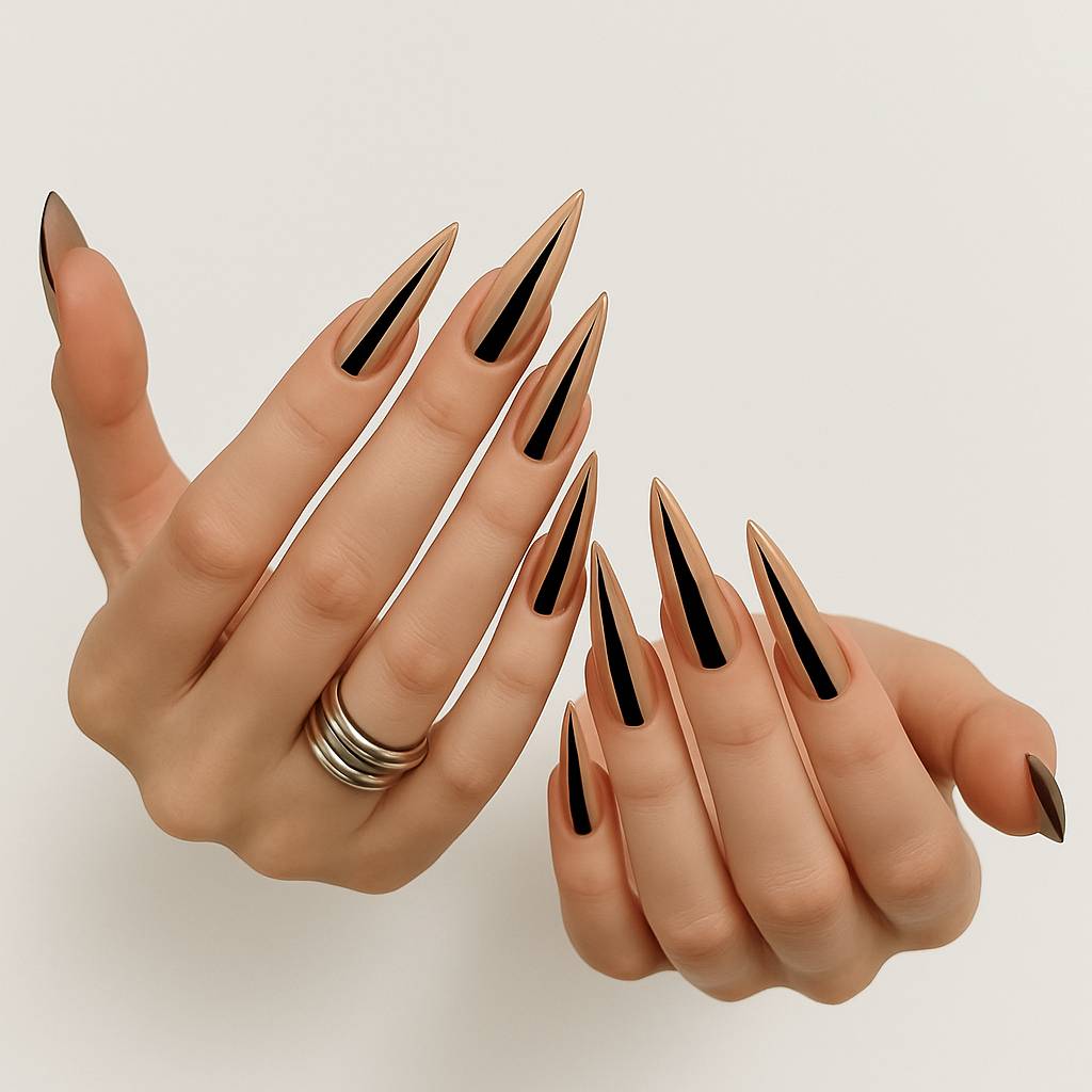 Halloween Press On Nails Set – Long, Dark & Elegant Designs
