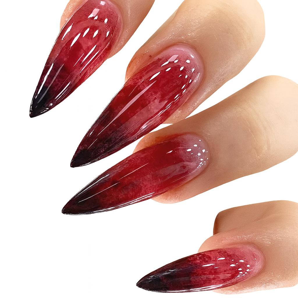 Halloween Press On Nails Set – Long, Dark & Elegant Designs
